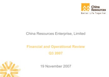 Financial and Operational Review for Q3 2007