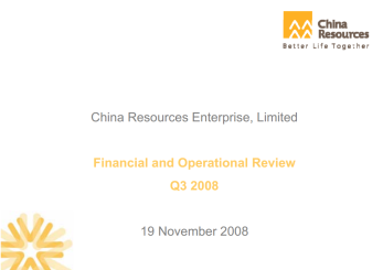 Financial and operational review for Q3 2008