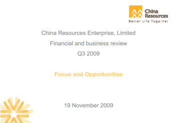 Financial and operational review for Q3 2009