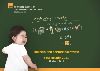 2011 Final Results Announcement- "Enhance Platform for Long Term Growth"